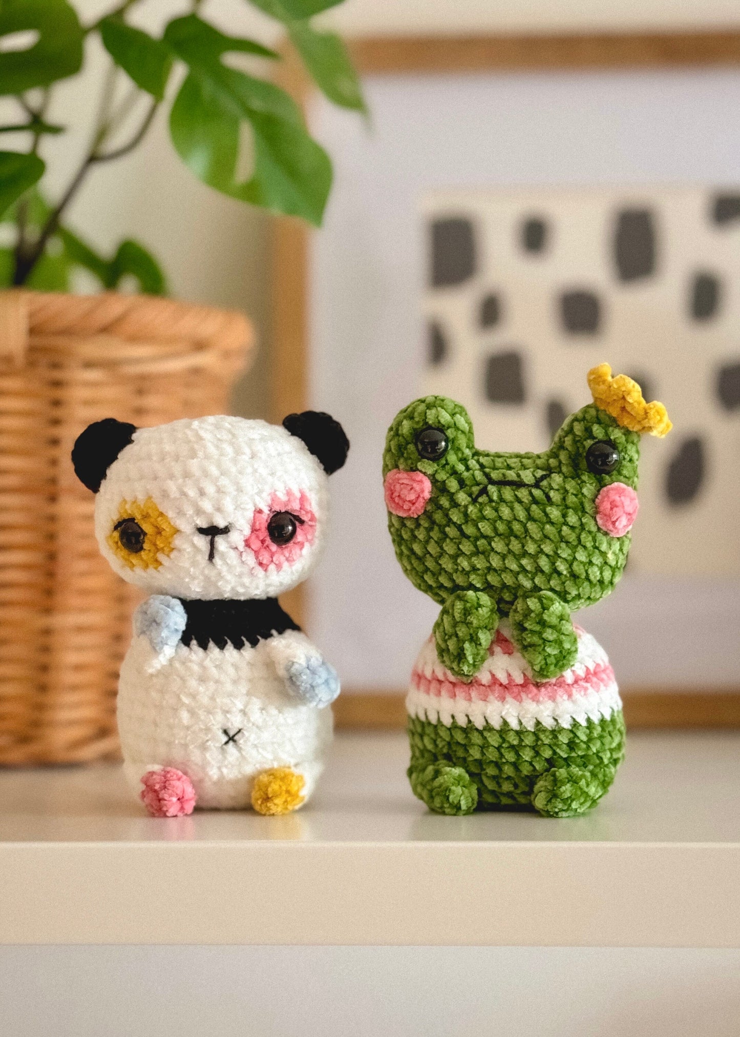 Colorful panda bear Amigurumi PDF crochet pattern
