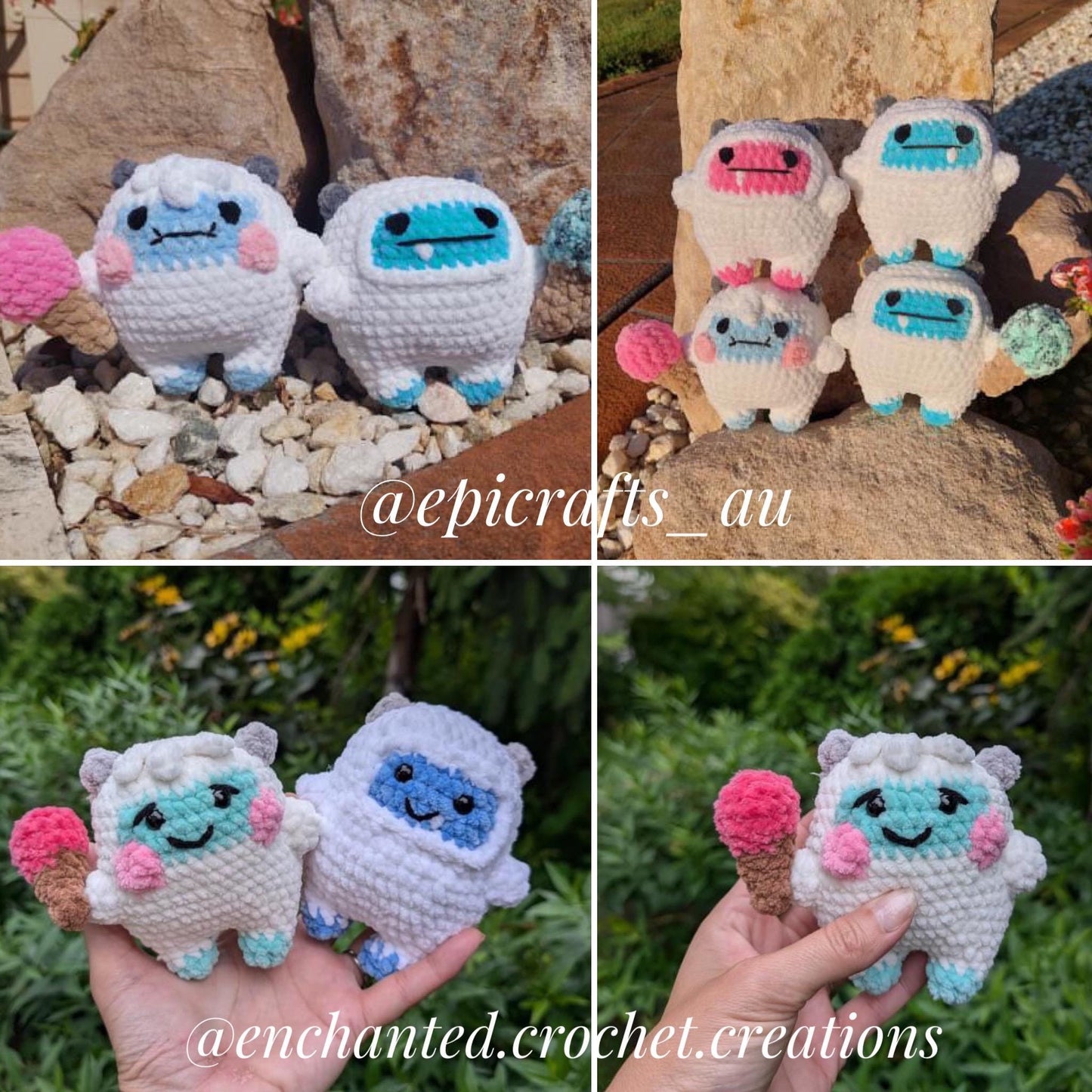 Yeti Couple Crochet Amigurumi Pattern – Cute Winter PDF Tutorial