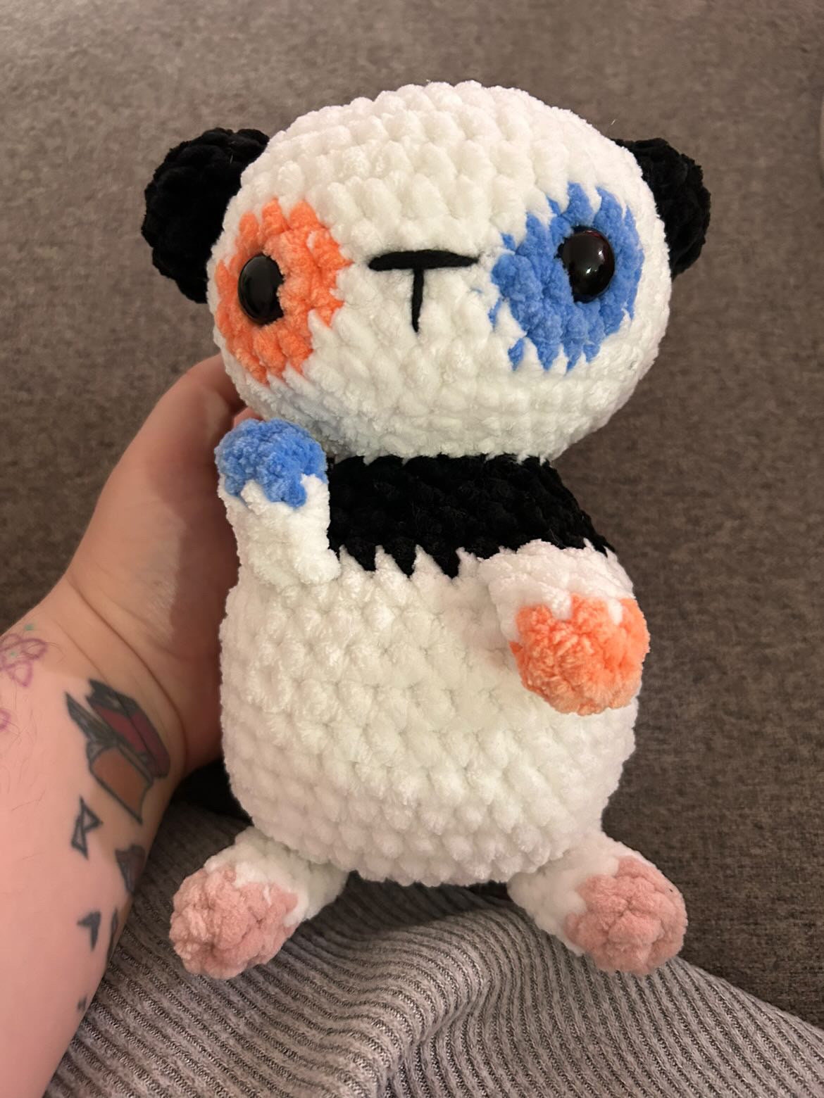 Colorful panda bear Amigurumi PDF crochet pattern