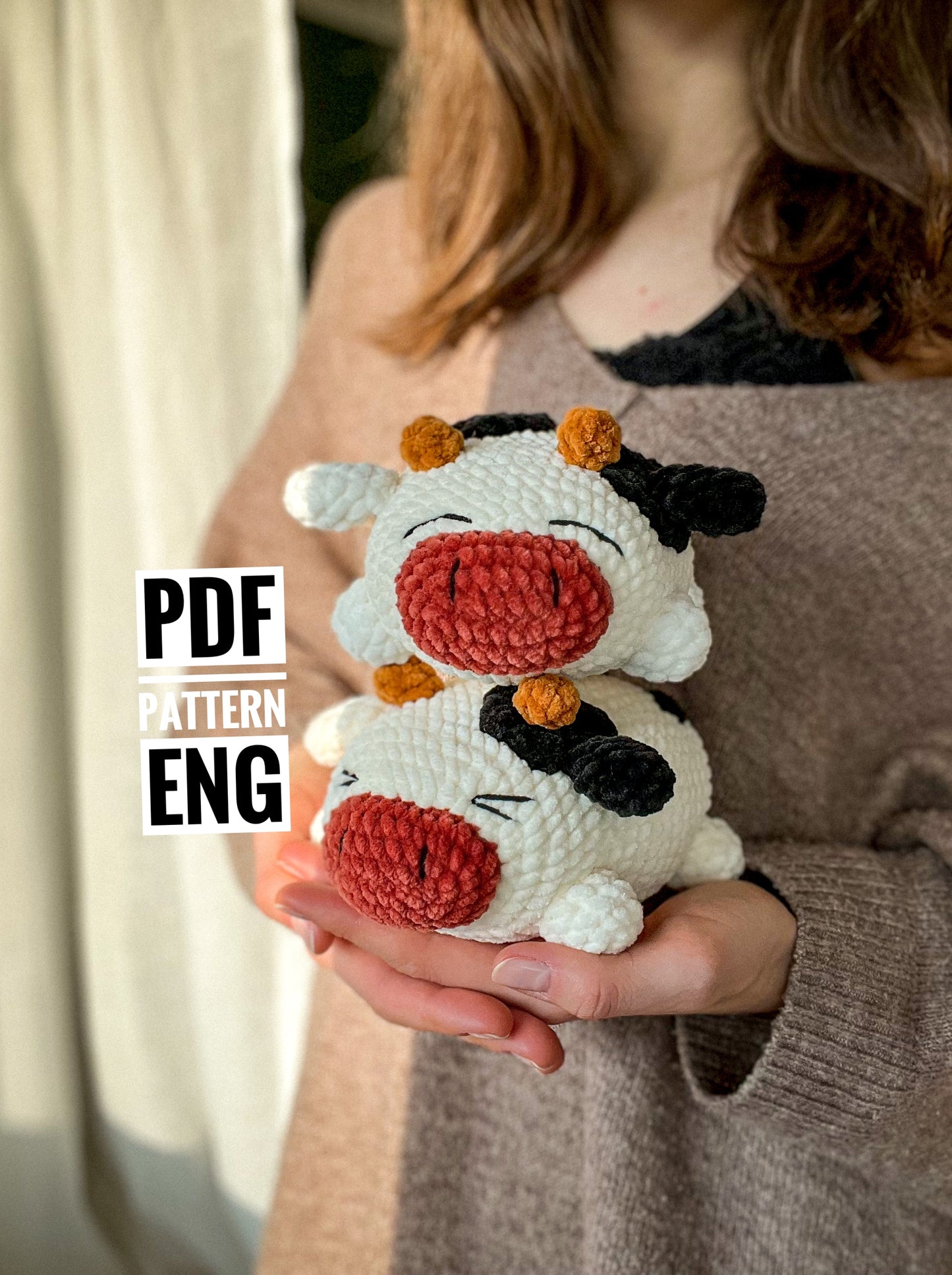 Chubby Cow Crochet Amigurumi Pattern – Cute PDF Toy Tutorial