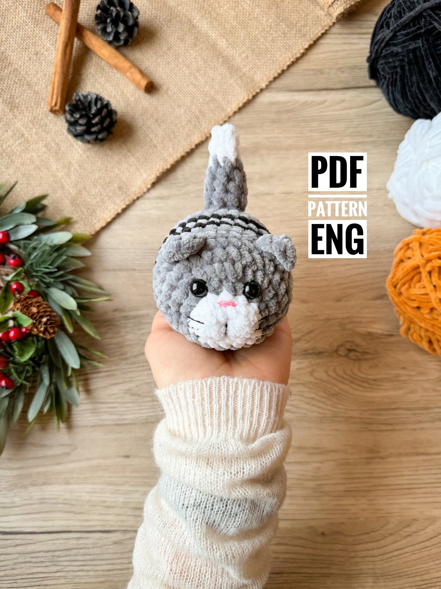 Mini Chubby Cat Loaf Crochet Amigurumi Pattern – PDF Toy Tutorial