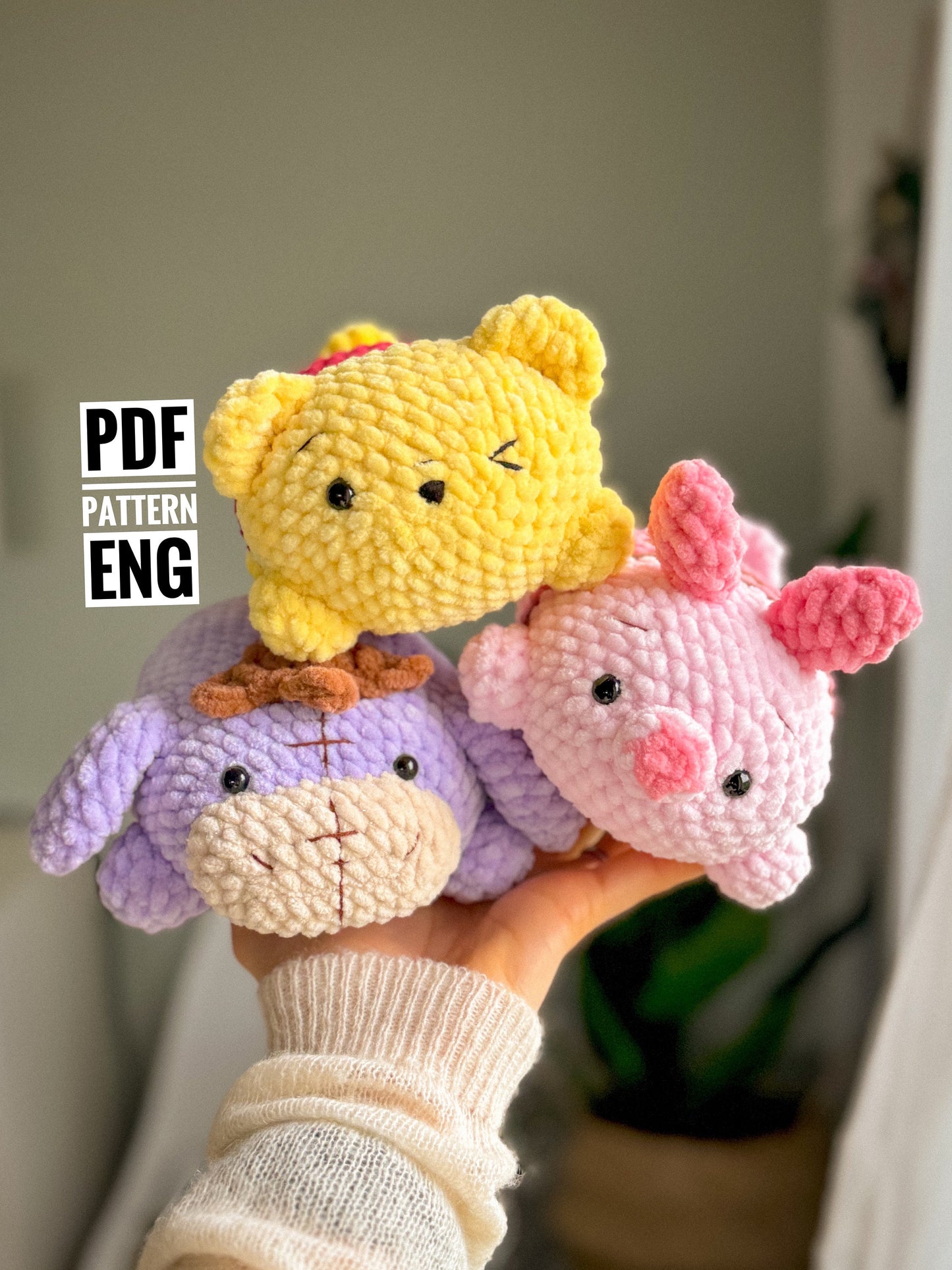 Winnie Pooh Amigurumi Crochet Pattern Bundle – 3 in 1 PDF Set