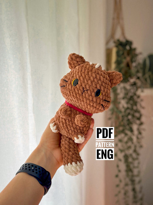 PDF Cat Murr, crochet cat low-sew amigurumi pattern