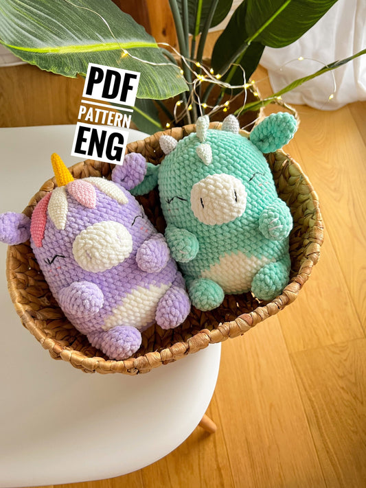 PDF Dragon and Unicorn Amigurumi Pattern