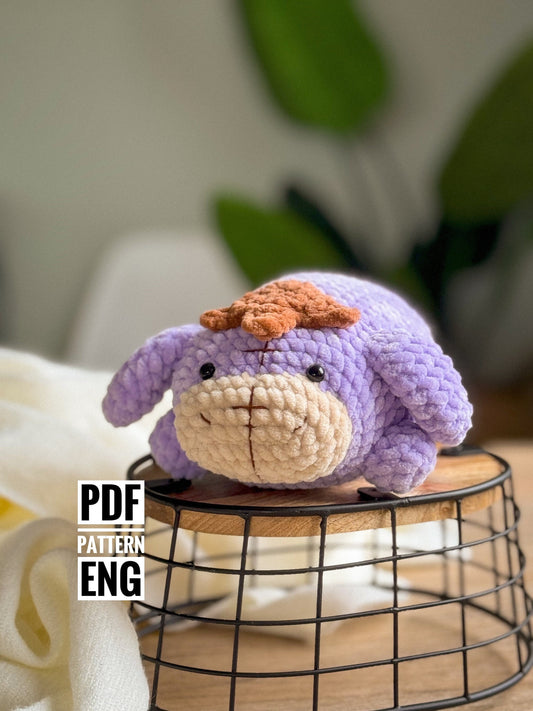 Eeyore Chubby Donkey Crochet Amigurumi Pattern – PDF Toy Tutorial