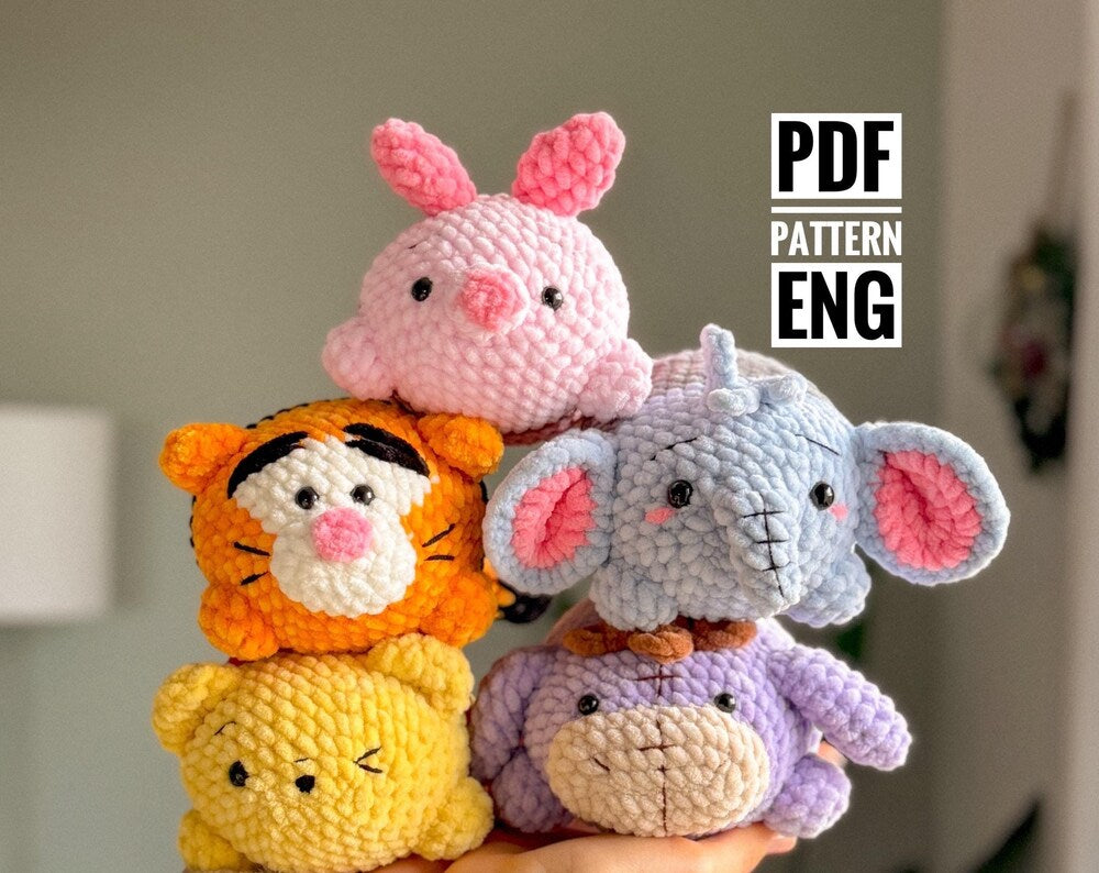 5 in 1 Winnie Pooh Bundle Amigurumi crochet pattern