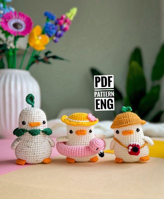 Ducks Family Crochet Amigurumi Pattern – Set of 3 PDF Patterns (Bundle)