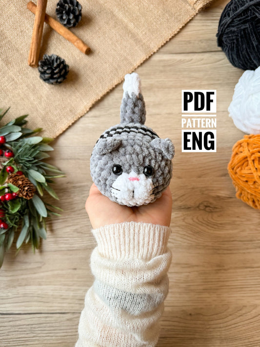 Mini Chubby Cat Loaf Crochet Amigurumi Pattern – PDF Toy Tutorial