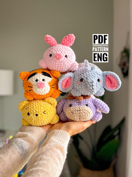 Winnie Pooh Amigurumi Crochet Pattern Bundle – 5 in 1 PDF Set