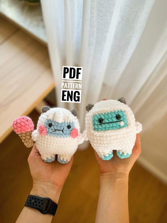 Yeti Couple Crochet Amigurumi Pattern – Cute Winter PDF Tutorial